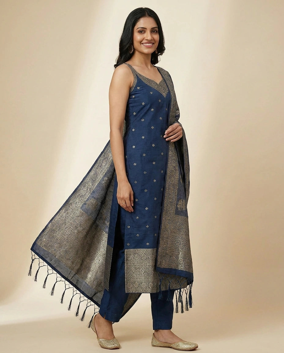 Tussar Linen Straight Suit — photo 4 of 4