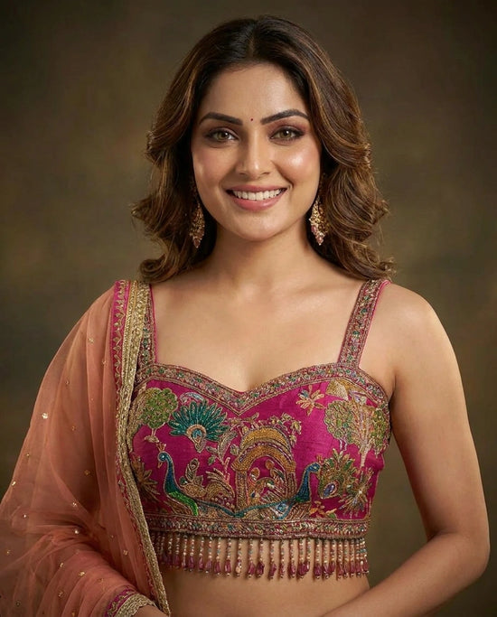 Crepe Silk Croptop Lehenga - Rangoli India
