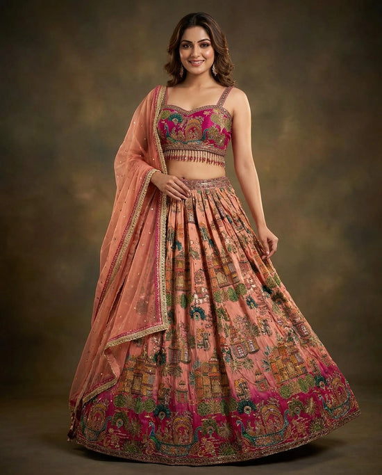 Crepe Silk Croptop Lehenga - Rangoli India