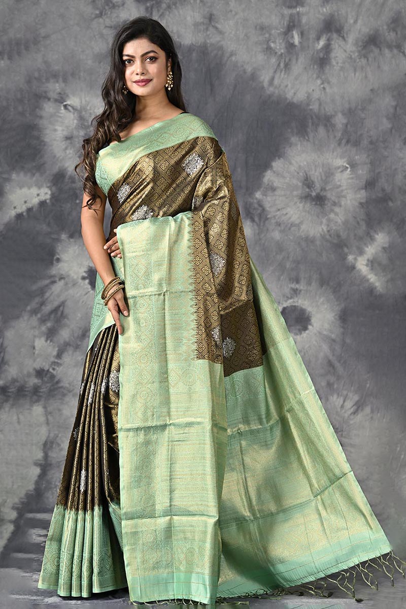 Green Katan Silk Saree