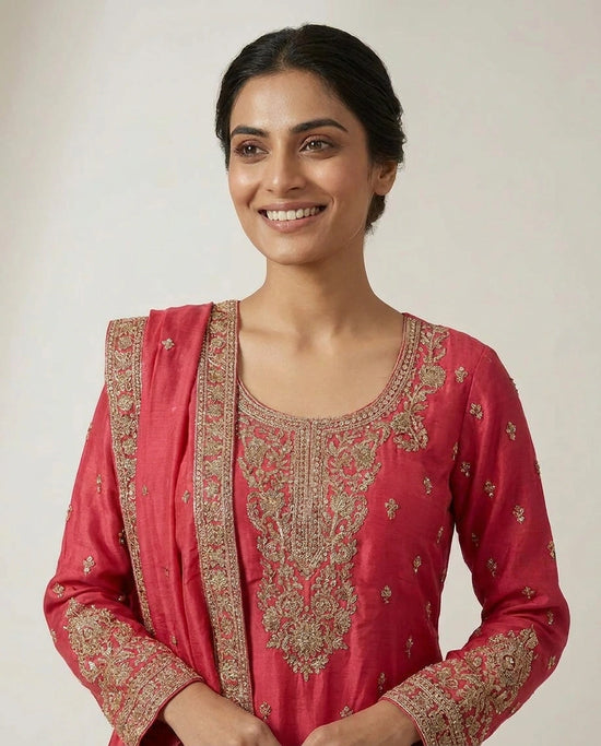 Chinon Palazzo Suit with Mirror Work