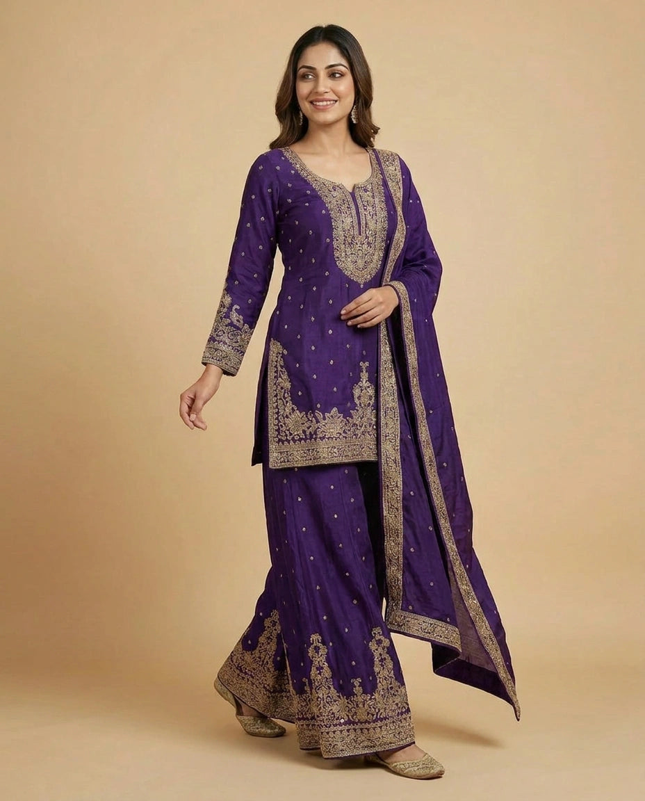 Embellished Sharara Suit - Rangoli India