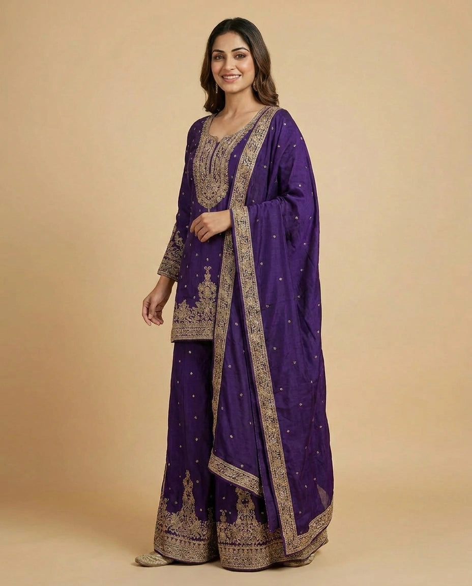 Embellished Sharara Suit - Rangoli India