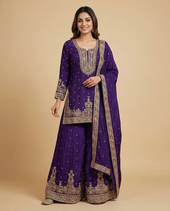 Embellished Sharara Suit - Rangoli India