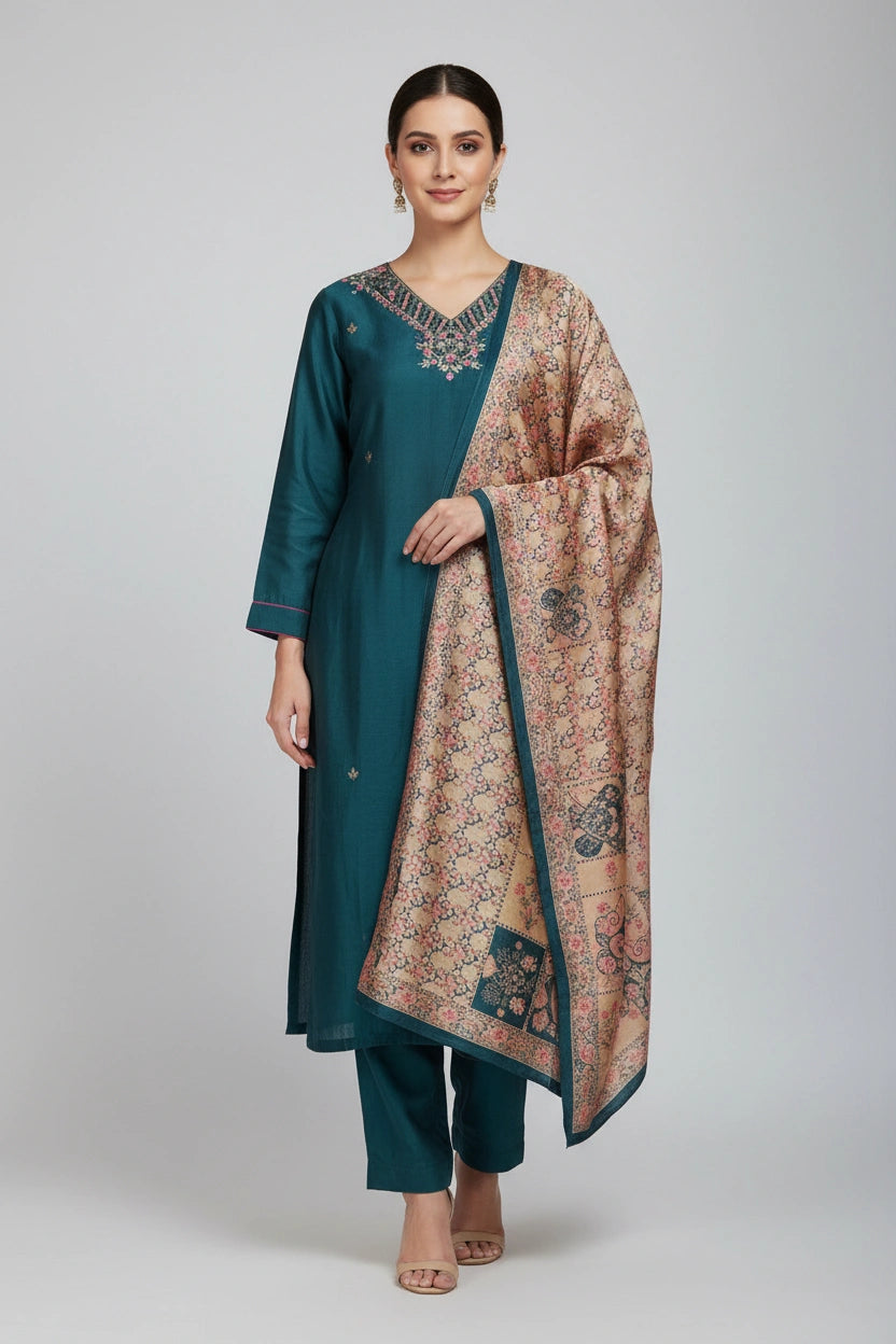 Refined Dola Silk Straight Suit - Rangoli Sarees