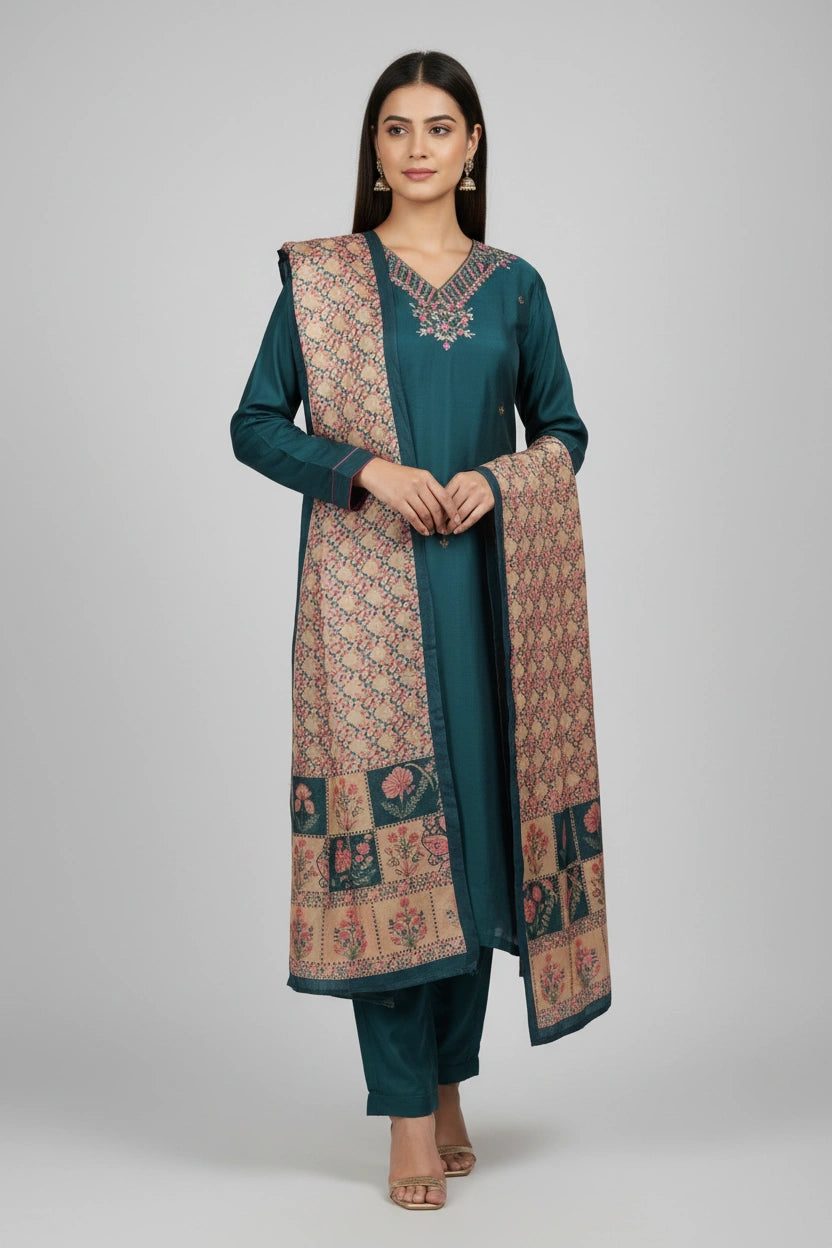 Refined Dola Silk Straight Suit - Rangoli Sarees