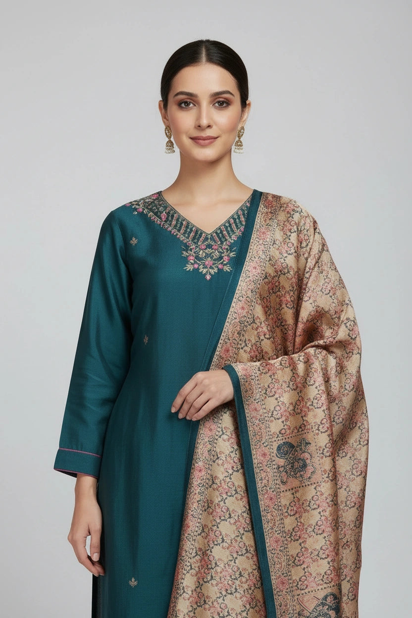 Refined Dola Silk Straight Suit - Rangoli Sarees