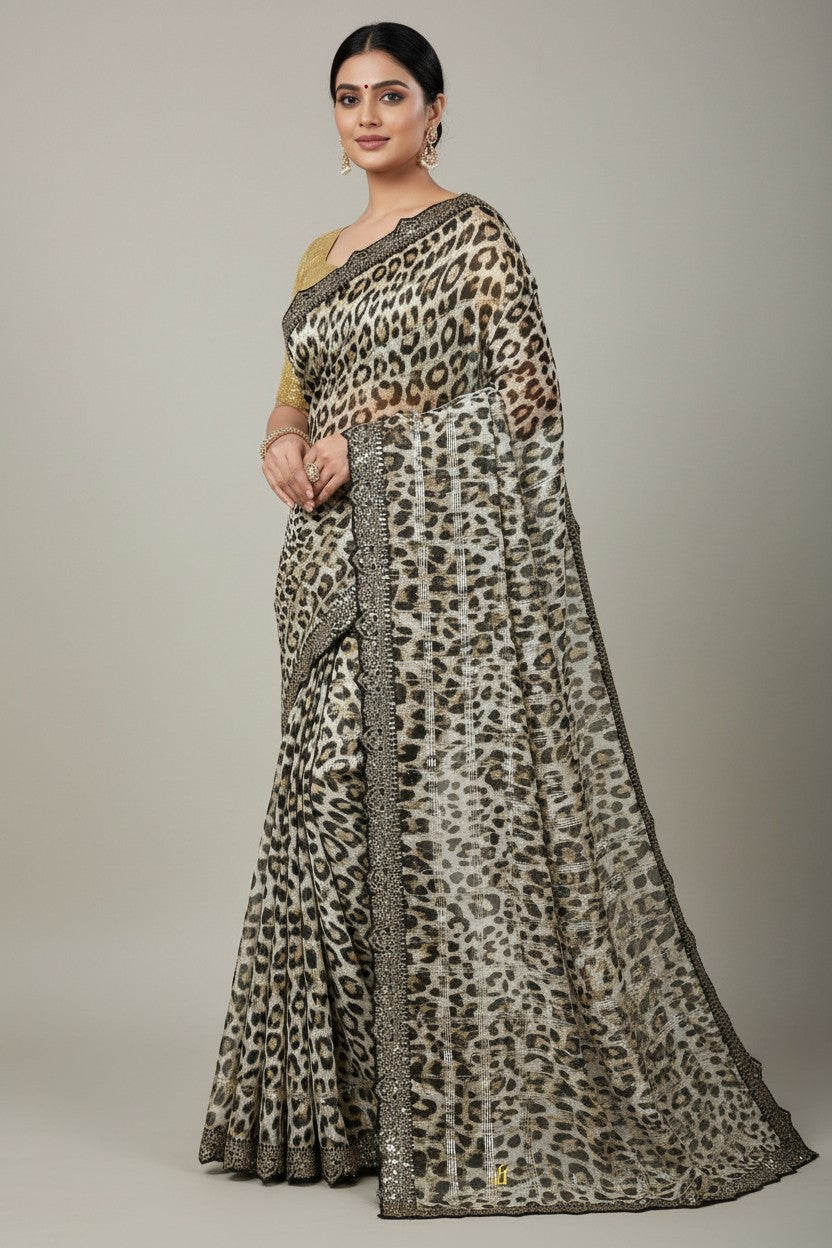 Handcrafted Georgette Embroidery Saree - Rangoli Sarees
