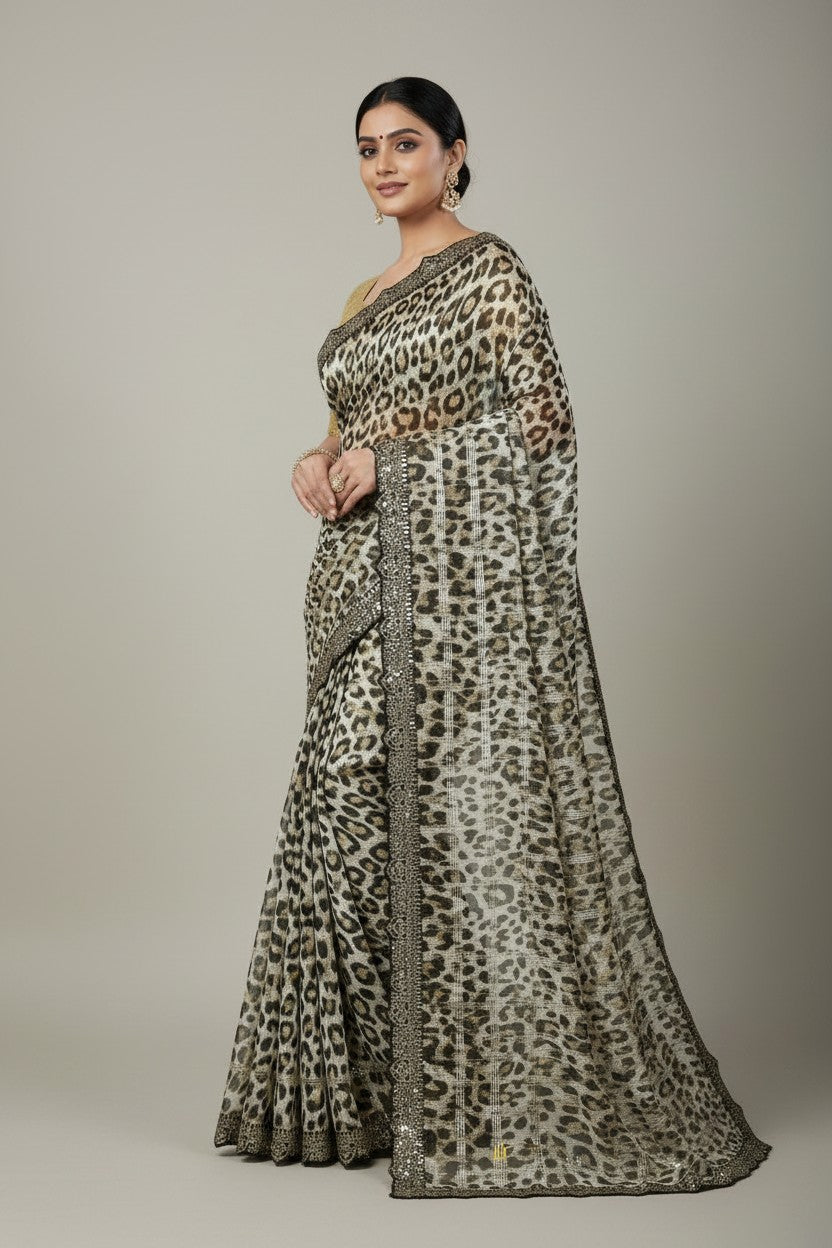 Handcrafted Georgette Embroidery Saree - Rangoli Sarees