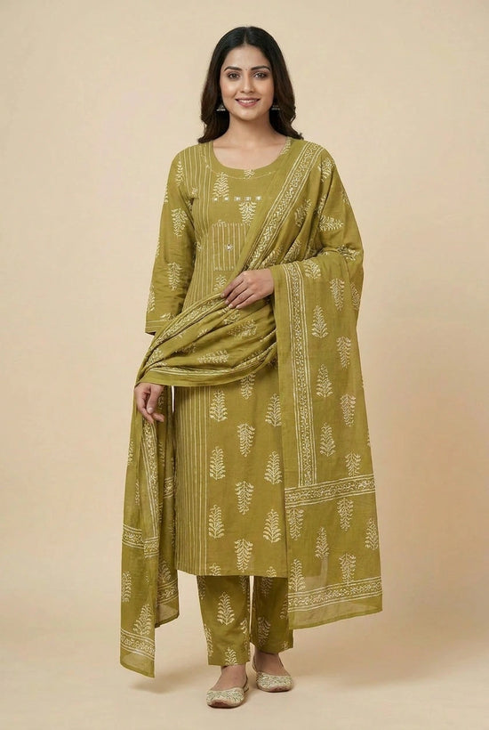 Cotton Straight Suit with Resham Work for Festive Evenings