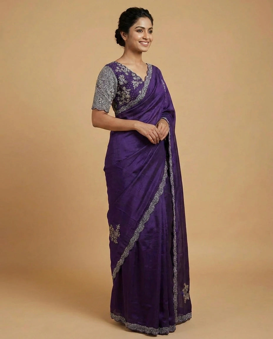 Organza Designer Saree - Rangoli India