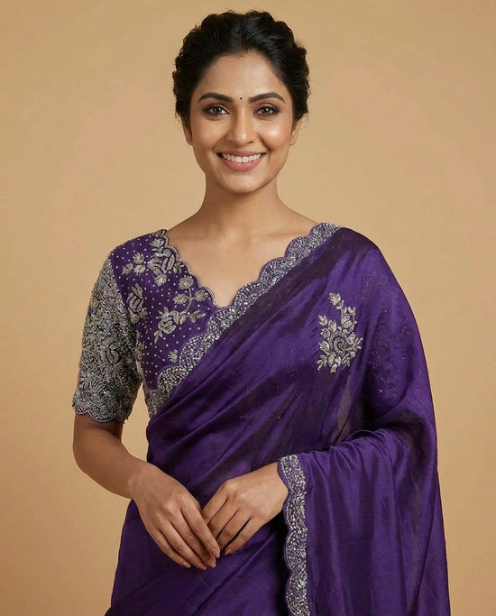 Organza Designer Saree - Rangoli India