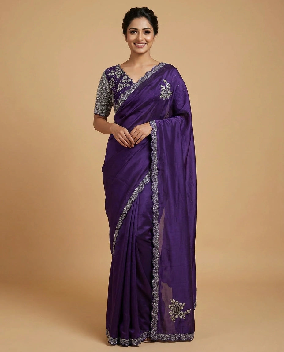 Organza Designer Saree - Rangoli India