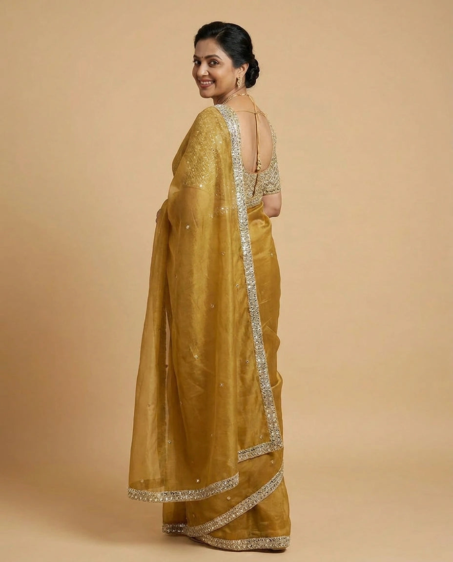 Tissue Designer Saree - Rangoli India