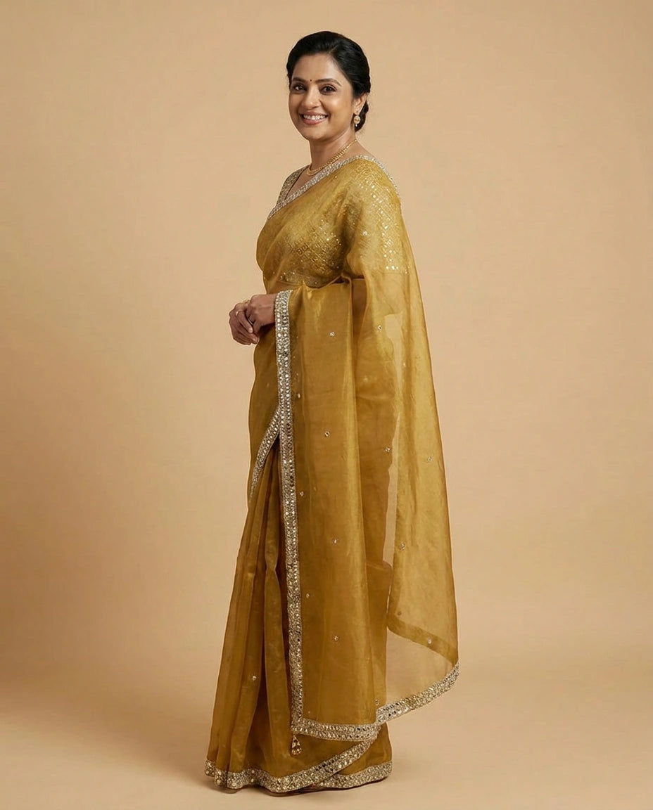 Tissue Designer Saree - Rangoli India