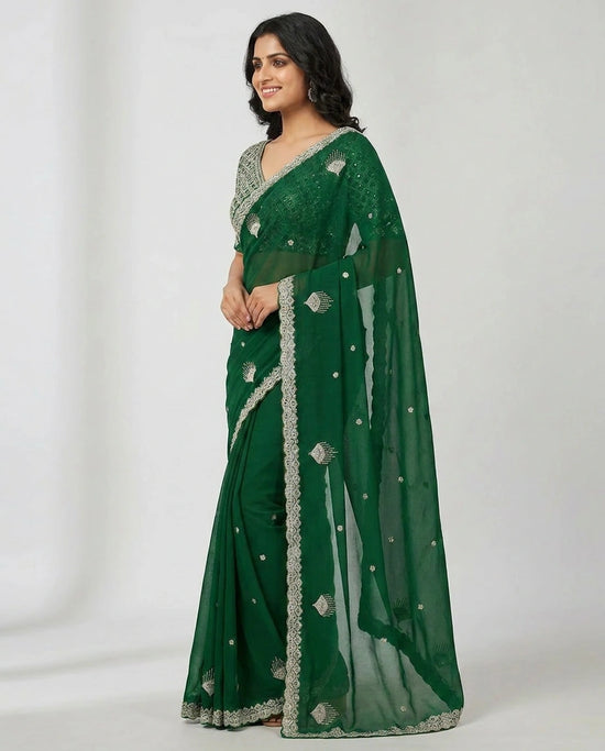 Organza Designer Saree - Rangoli India