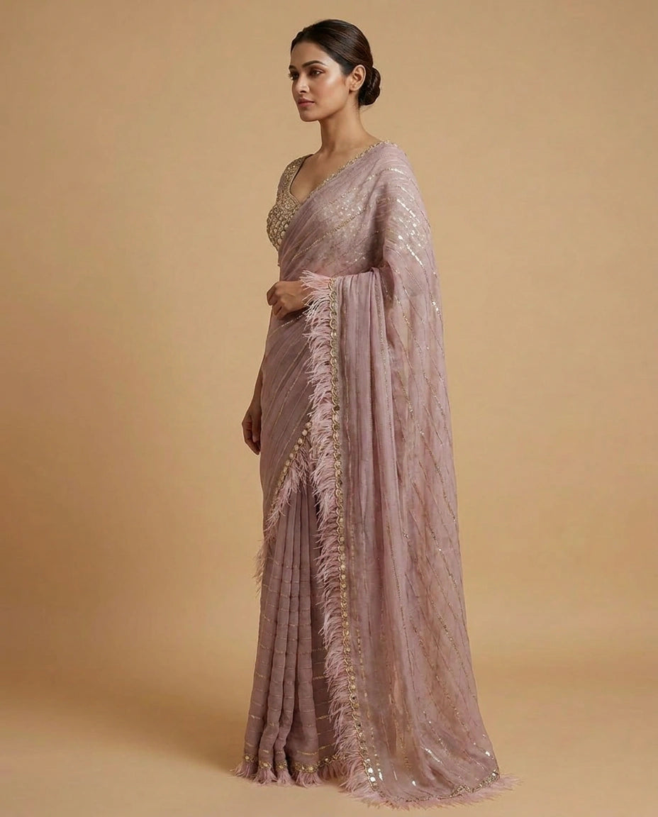 Tissue Designer Saree - Rangoli India