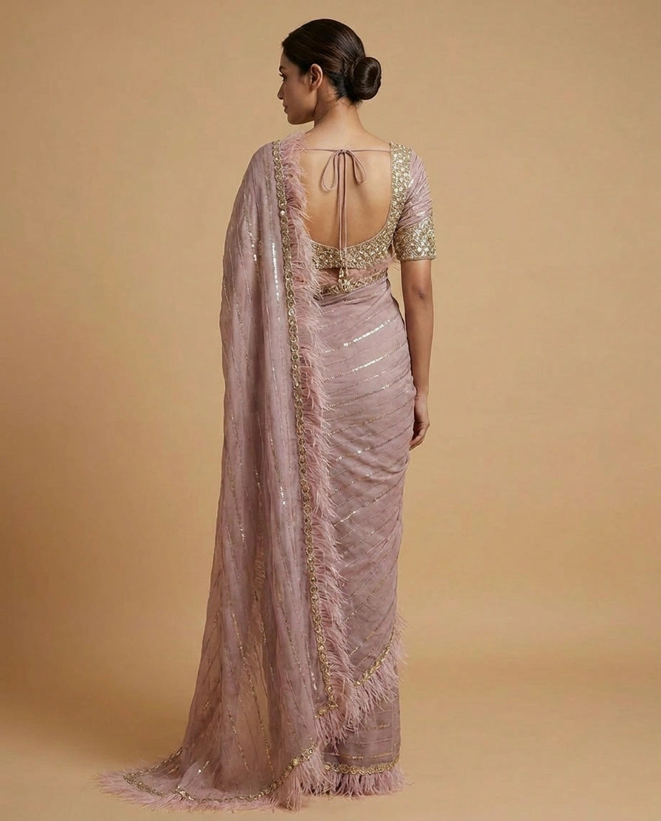 Tissue Designer Saree - Rangoli India