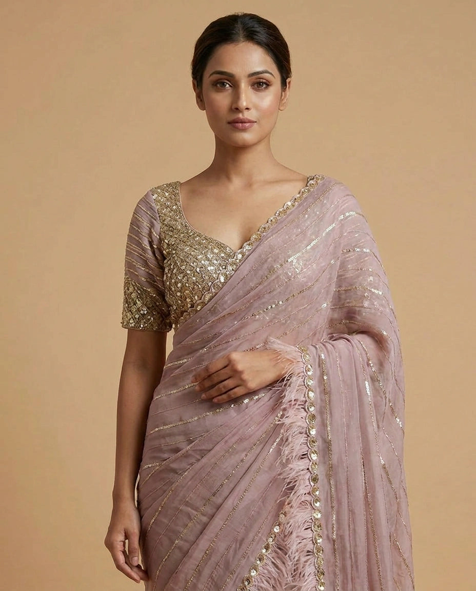 Tissue Designer Saree - Rangoli India