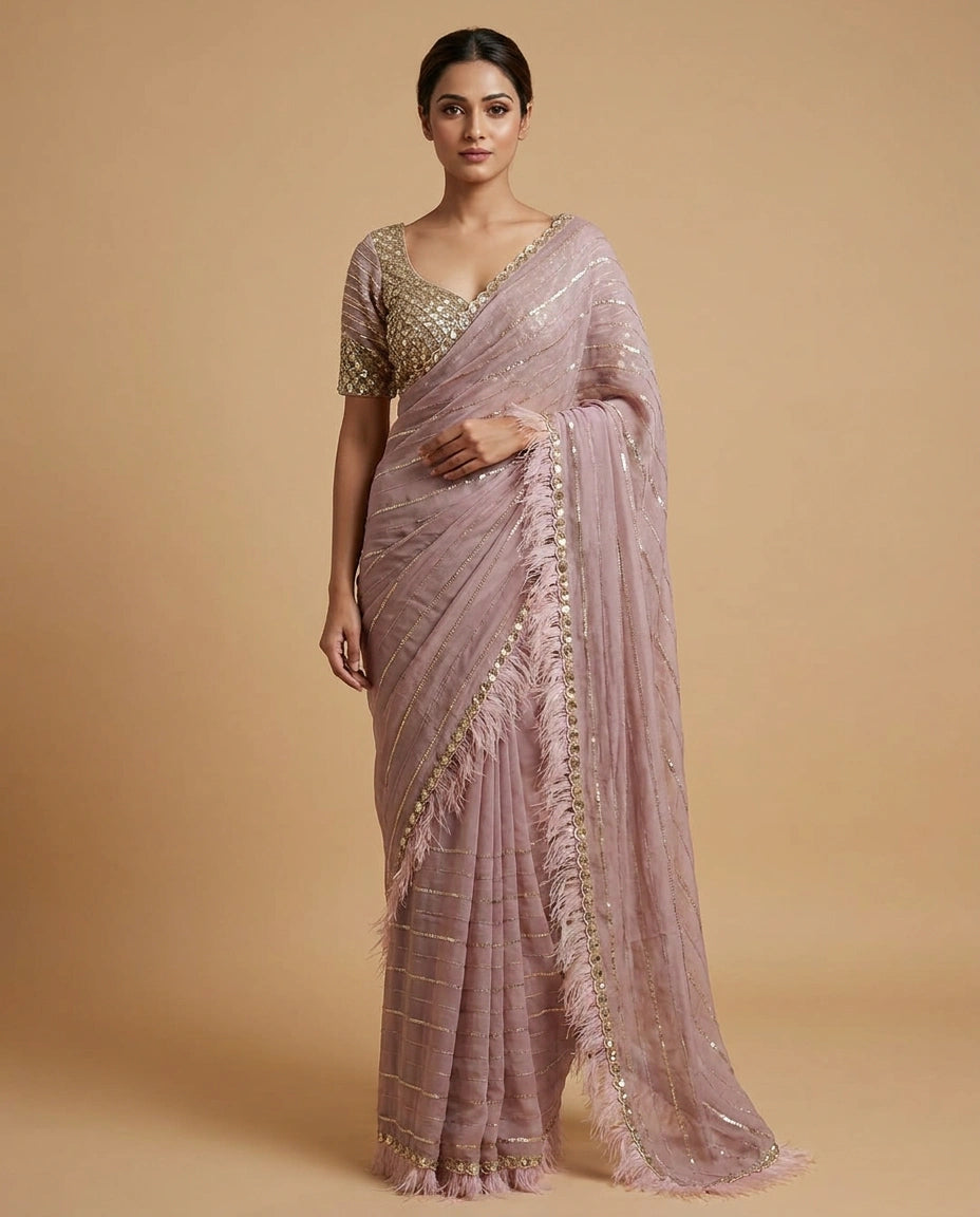 Tissue Designer Saree - Rangoli India