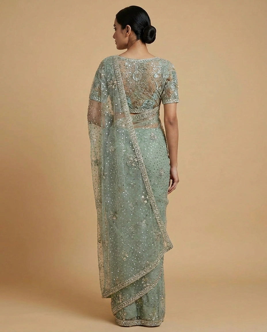 Tissue Designer Saree - Rangoli India