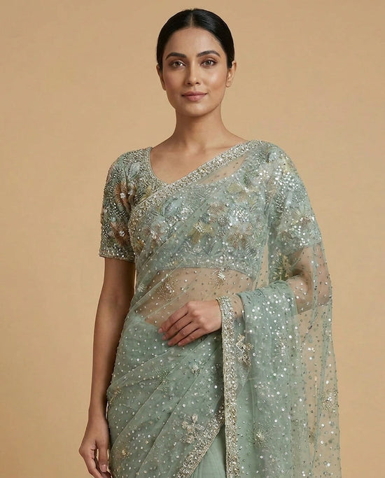 Tissue Designer Saree - Rangoli India