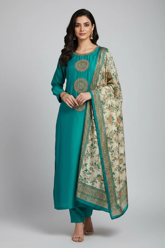 Refined Chinon Straight Suit - Rangoli Sarees