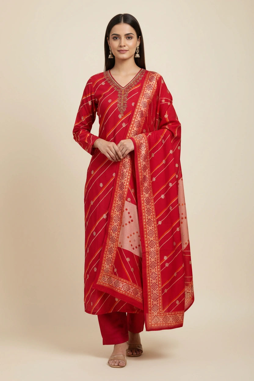 Refined Muslin Straight Suit - Rangoli Sarees