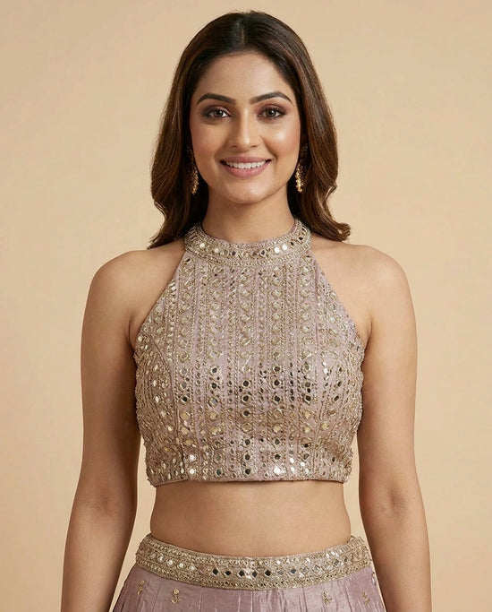 Peplum Lehenga in Soft Tissue for Women - Wedding Wear