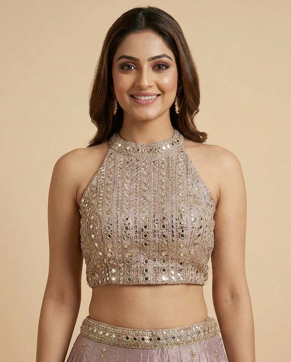 Peplum Lehenga in Soft Tissue for Women - Wedding Wear