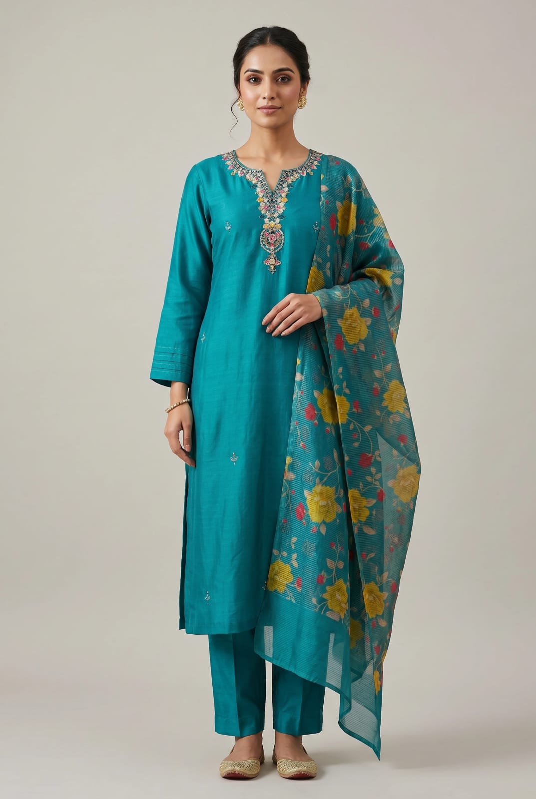 Refined Cotton Straight Suit - Rangoli Sarees