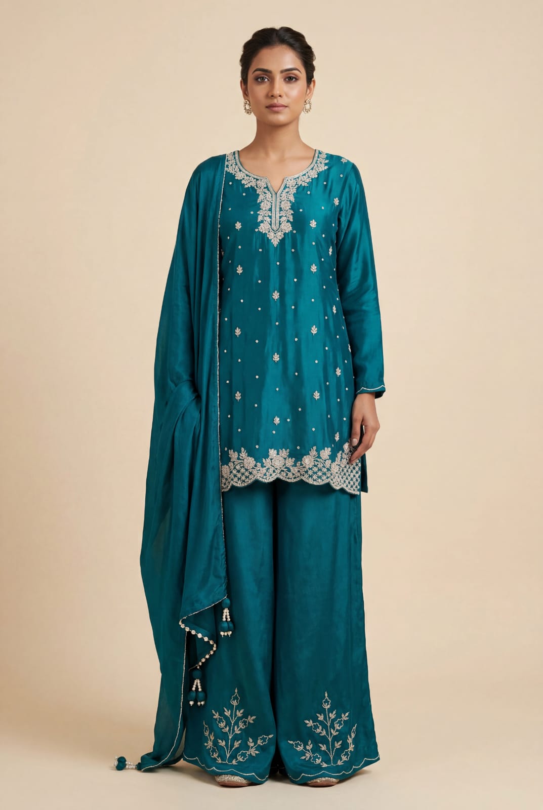 Breezy Chinon Palazzo Suit - Rangoli Sarees