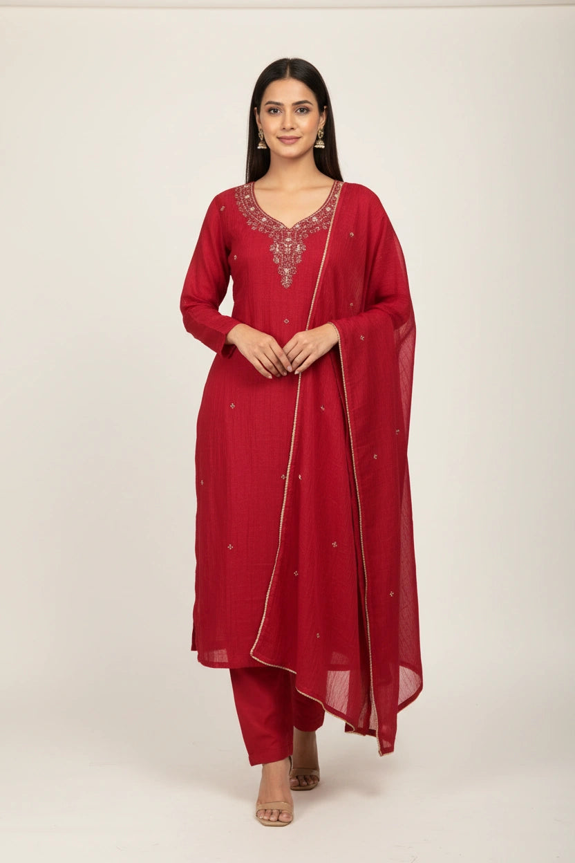 Refined Tissue Straight Suit - Rangoli Sarees