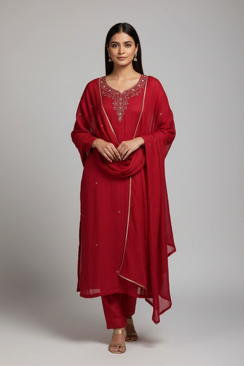 Refined Tissue Straight Suit - Rangoli Sarees