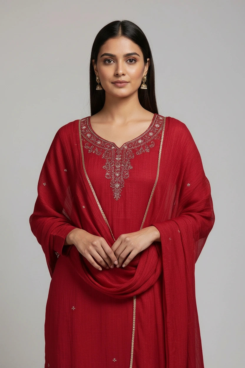 Refined Tissue Straight Suit - Rangoli Sarees