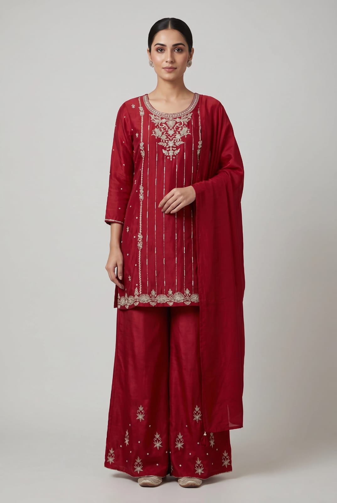 Breezy Chinon Palazzo Suit - Rangoli Sarees