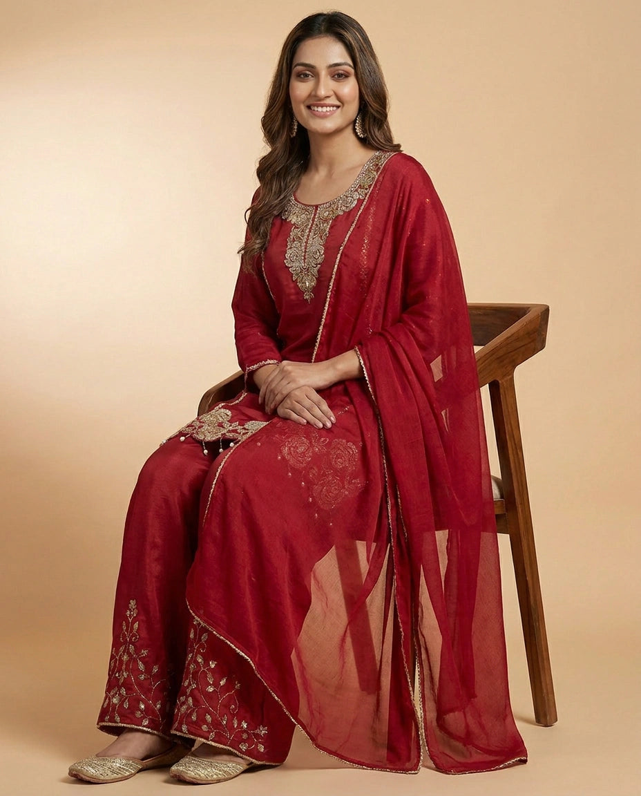 Chinon Co-ord Set Suit - Rangoli India