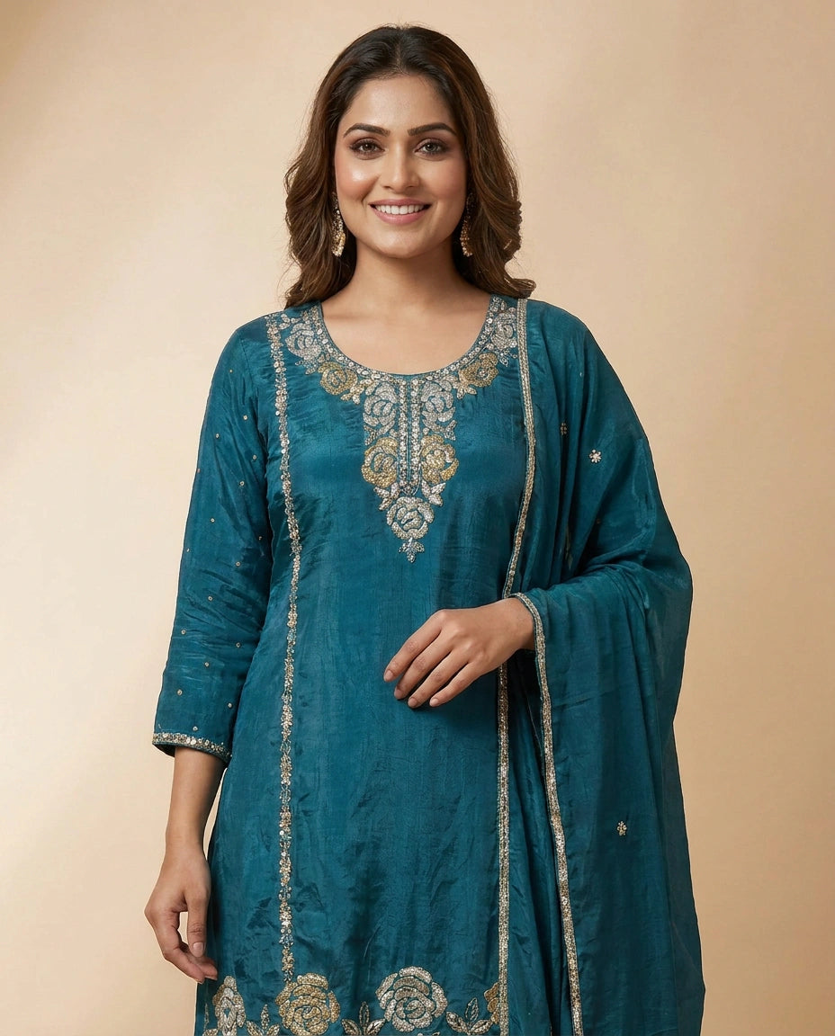 Chinon Co-ord Set Suit - Rangoli India