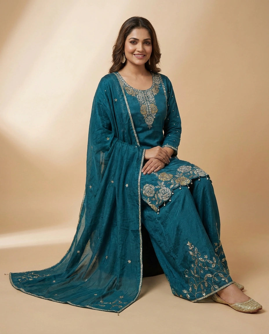 Chinon Co-ord Set Suit - Rangoli India
