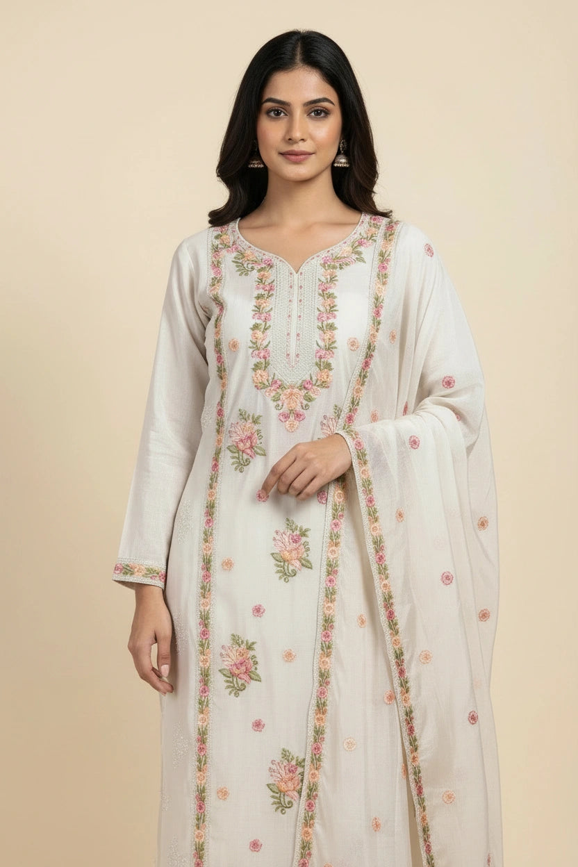 Refined Muslin Straight Suit - Rangoli Sarees