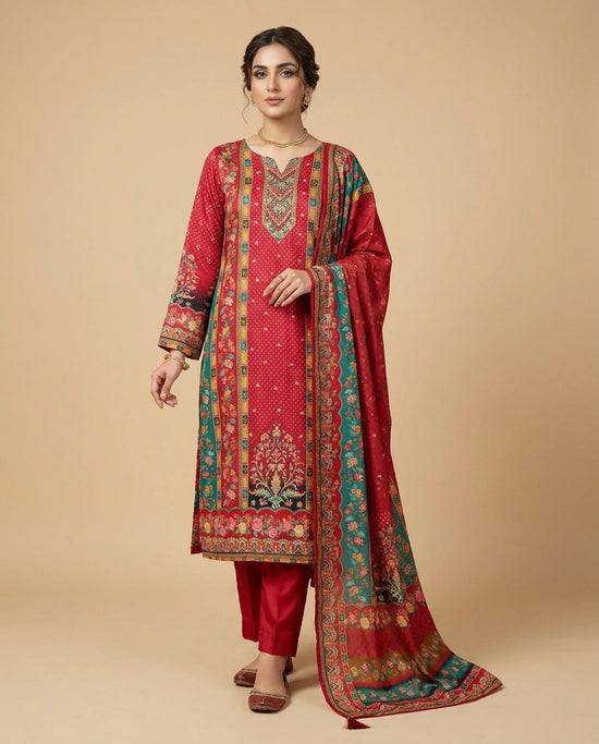 Navy Rani Crepe Silk Straight Suit Set for Festive Wear