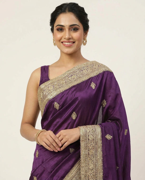 Tissue Embroidered Saree - Rangoli India