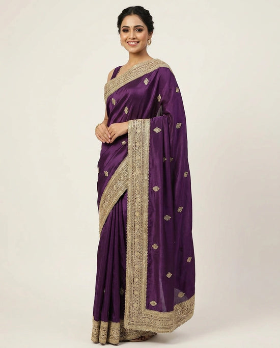 Tissue Embroidered Saree - Rangoli India