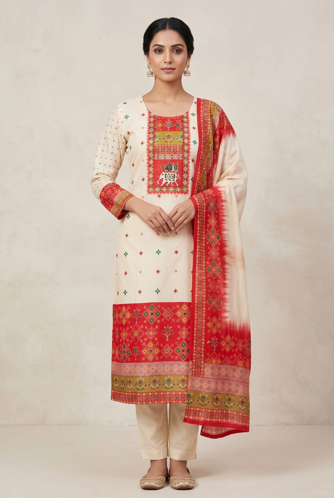 Refined Cotton Straight Suit - Rangoli Sarees