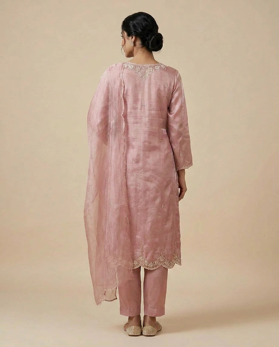 Satin Patiala Suit Set