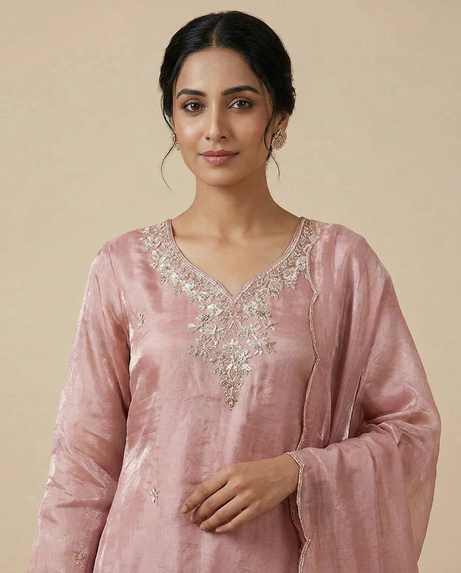 Blue Fandy Satin Patiala Suit – Festive Ethnic Wear