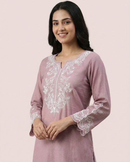 Pink Cotton Kurti Set — photo 2 of 4