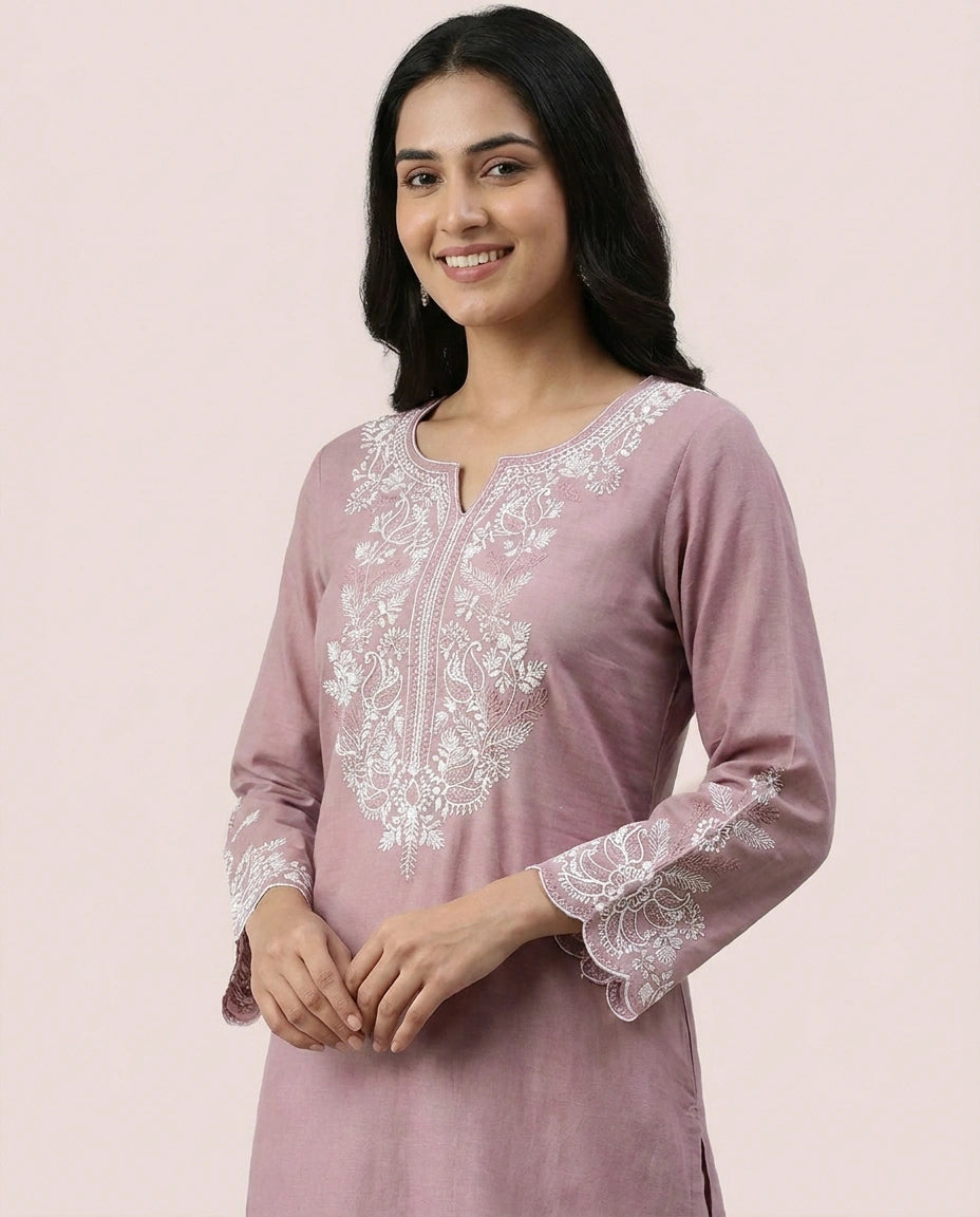 Pink Cotton Kurti Set — photo 2 of 4
