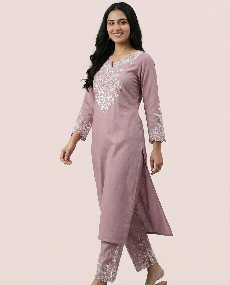 Pink Cotton Kurti Set — photo 4 of 4