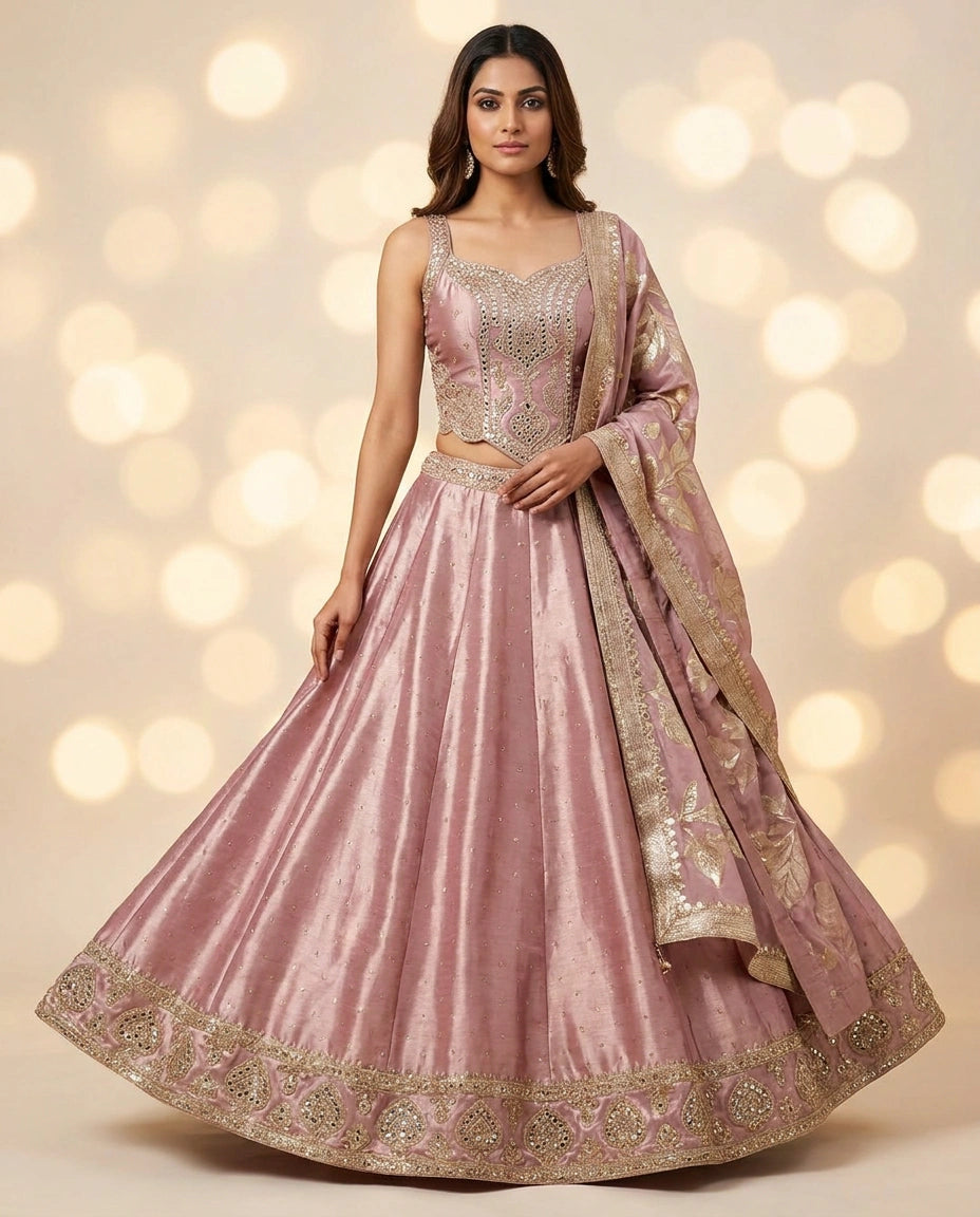 Tissue Croptop Lehenga with Peplum Croptop view 5
